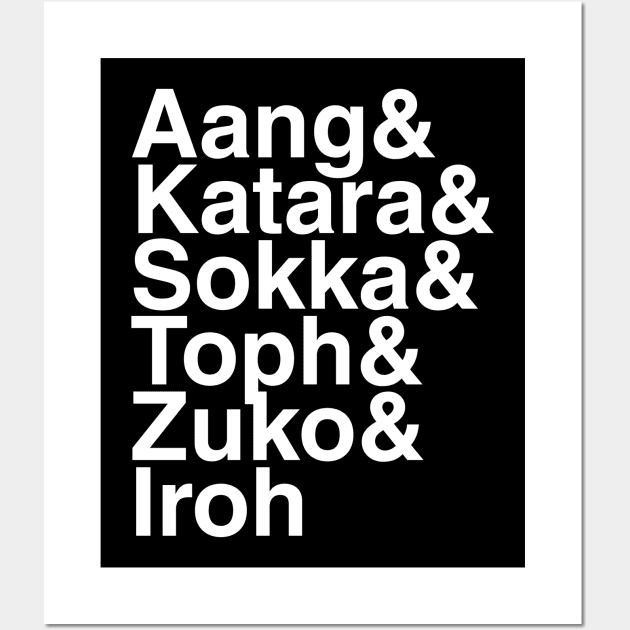 Avatar The Last Airbender Helvetica List Wall Art by DennisMcCarson